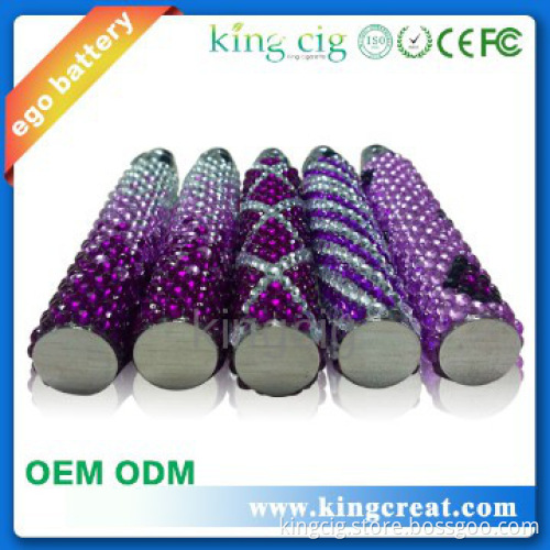 2014 hot sale vaporizer pen ego battery with diamond made in china